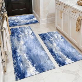Three-piece kitchen rug set, non-slip and washable, abstract pattern kitchen hallway rug, soft and comfortable, suitable for sinks, floors, entra