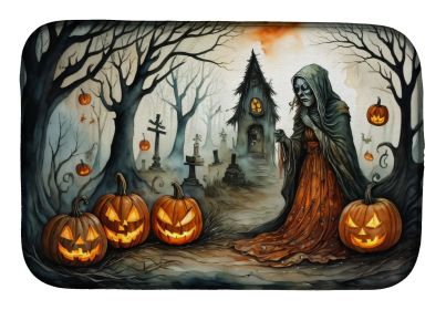 The Weeping Woman Spooky Halloween Dish Drying Mat Absorbent Dish Drying Mat Pad for Kitchen Counter Dish Drainer Mat for Countertop, 14 x 21"