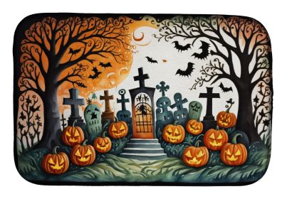 Papel Picado Skeletons Spooky Halloween Dish Drying Mat Absorbent Dish Drying Mat Pad for Kitchen Counter Dish Drainer Mat for Countertop, 14 x 2