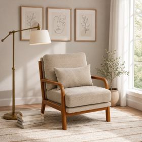 Wooden Lounge Chair (Option: Camel)