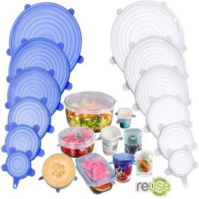 6/12/24PCS BPA-free Silicone Stretch Lids; Food Bowl Covers; Reusable Food Saving Cover; Stretchable Multifunctional Fruit And Vegetable Fresh-ke (Color: 12PCS White+12PCS Pink)