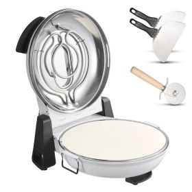 Pizza Oven, 12 in Electric Pizza Maker, 1200W Electric Pizzas Cooker with Cordierite Stone, 5-Mode Temperature Control (Default: Default)
